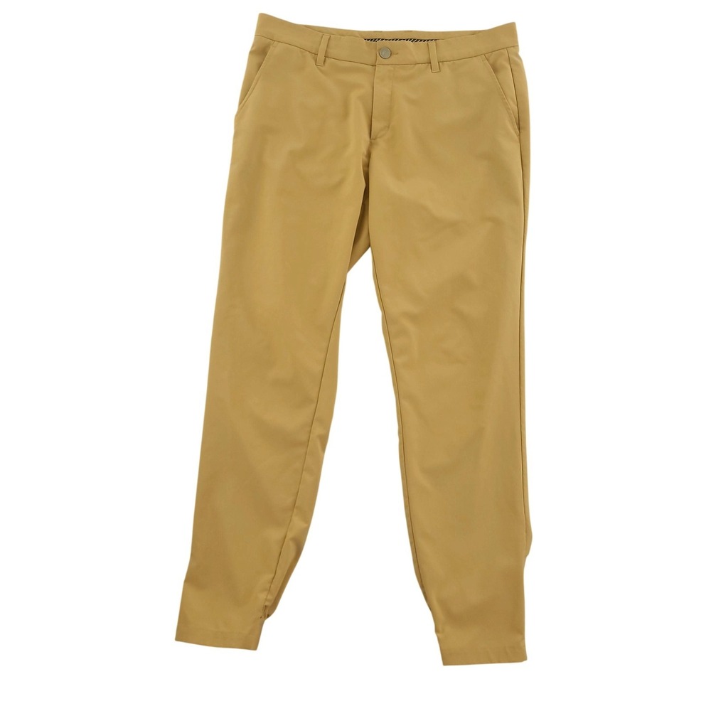 Primo Pants Mens 34x30 Beige Jogger Microfiber Stretch‎ Ankle Zip Cuffed Casual
